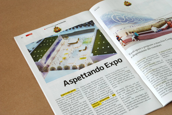Dettaglio dell'interno della rivista Consumatori di Coop