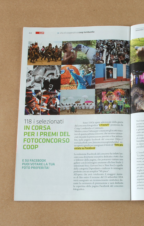 Interno della rivista Consumatori di Coop