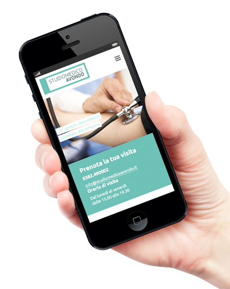 Homepage del sito web in versione mobile